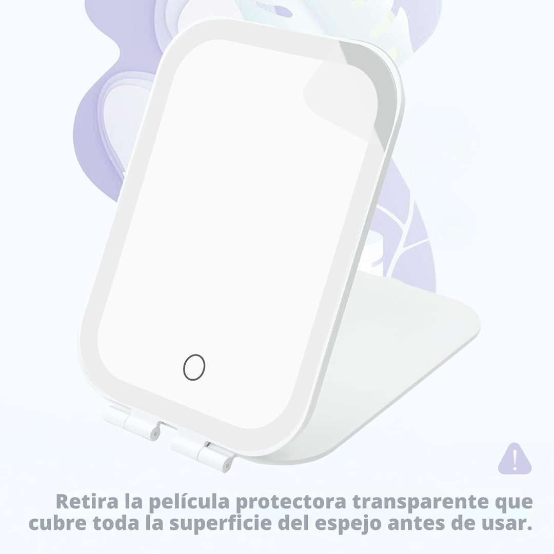 Espejo de maquillaje con luz LED 3 tonos